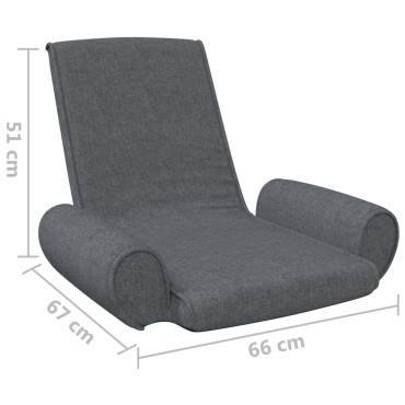 vidaXL Καρέκλα Δαπέδου Πτυσσόμενη Σκούρο Γκρι Υφασμάτινη 1 τεμ.