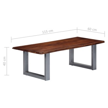 vidaXL Τραπεζάκι Σαλονιού Live Edge 115x60x40cm Μασίφ Ξύλο Ακακίας 1 τεμ.