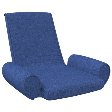 vidaXL Καρέκλα Δαπέδου Πτυσσόμενη Μπλε Υφασμάτινη 1 τεμ.