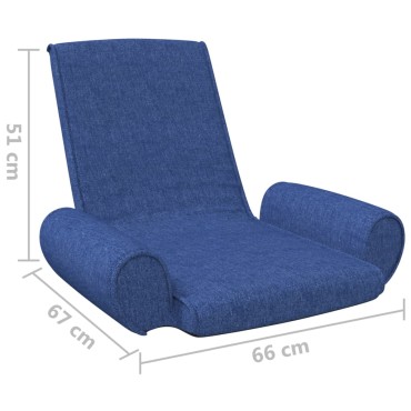 vidaXL Καρέκλα Δαπέδου Πτυσσόμενη Μπλε Υφασμάτινη 1 τεμ.