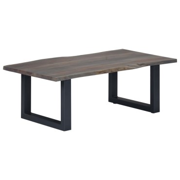 vidaXL Τραπεζάκι Σαλονιού Live Edge Γκρι 115x60x40cm Ξύλο Ακακίας 1 τεμ.