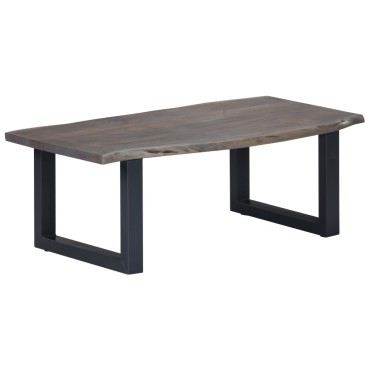 vidaXL Τραπεζάκι Σαλονιού Live Edge Γκρι 115x60x40cm Ξύλο Ακακίας 1 τεμ.