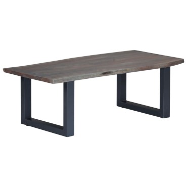 vidaXL Τραπεζάκι Σαλονιού Live Edge Γκρι 115x60x40cm Ξύλο Ακακίας 1 τεμ.