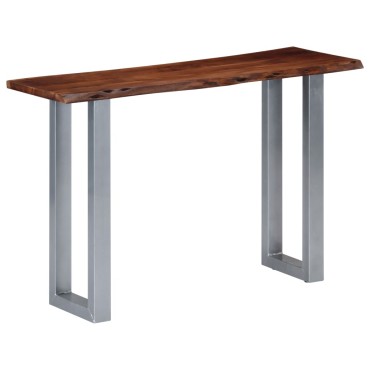 vidaXL Τραπέζι Κονσόλα 115x35x76cm από Μασίφ Ξύλο Ακακίας και Σίδηρο 1 τεμ.