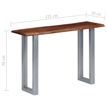 vidaXL Τραπέζι Κονσόλα 115x35x76cm από Μασίφ Ξύλο Ακακίας και Σίδηρο 1 τεμ.