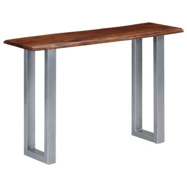 vidaXL Τραπέζι Κονσόλα 115x35x76cm από Μασίφ Ξύλο Ακακίας και Σίδηρο 1 τεμ.