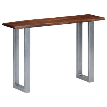 vidaXL Τραπέζι Κονσόλα 115x35x76cm από Μασίφ Ξύλο Ακακίας και Σίδηρο 1 τεμ.