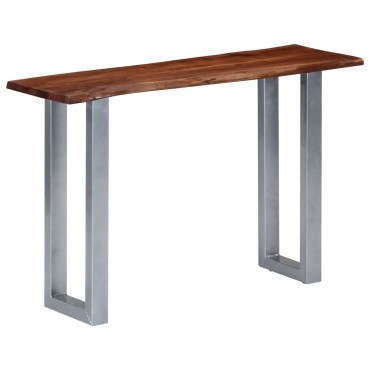 vidaXL Τραπέζι Κονσόλα 115x35x76cm από Μασίφ Ξύλο Ακακίας και Σίδηρο 1 τεμ.
