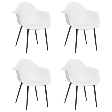 vidaXL Καρέκλες Τραπεζαρίας 4 τεμ. Λευκές από Πολυπροπυλένιο 64x59x84cm