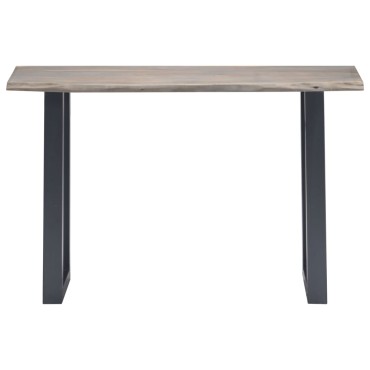 vidaXL Τραπέζι Κονσόλα Γκρι 115x35x76cm Μασίφ Ξύλο Ακακίας / Σίδηρο 1 τεμ.