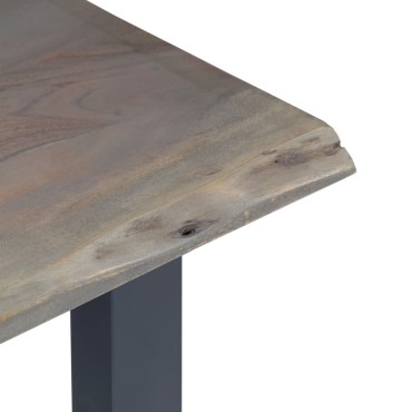 vidaXL Τραπέζι Κονσόλα Γκρι 115x35x76cm Μασίφ Ξύλο Ακακίας / Σίδηρο 1 τεμ.