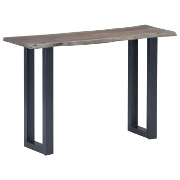 vidaXL Τραπέζι Κονσόλα Γκρι 115x35x76cm Μασίφ Ξύλο Ακακίας / Σίδηρο 1 τεμ.