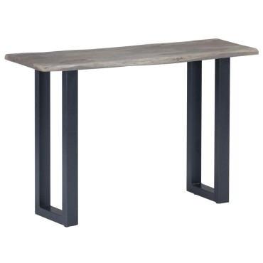 vidaXL Τραπέζι Κονσόλα Γκρι 115x35x76cm Μασίφ Ξύλο Ακακίας / Σίδηρο 1 τεμ.