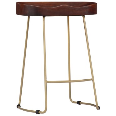 vidaXL Σκαμπό Μπαρ Gavin 2 τεμ. από Μασίφ Ξύλο Μάνγκο 46x38x52cm