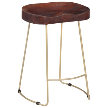 vidaXL Σκαμπό Μπαρ Gavin 2 τεμ. από Μασίφ Ξύλο Μάνγκο 46x38x52cm