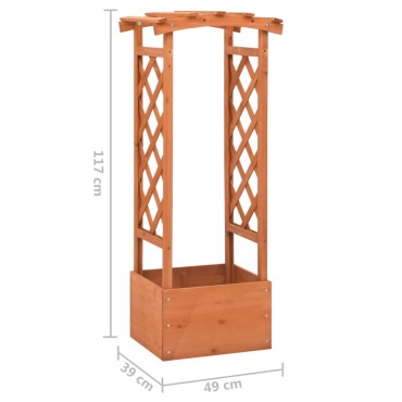 vidaXL Γλάστρα με Καφασωτό Αψίδα 49x39x117 εκ. από Μασίφ Ξύλο Ελάτης