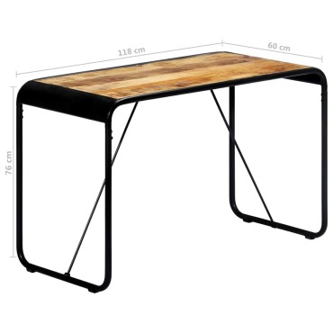 vidaXL Τραπεζαρία 118x60x76cm από Μασίφ Ακατέργαστο Ξύλο Μάνγκο 1 τεμ.