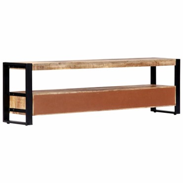 vidaXL Έπιπλο Τηλεόρασης 150x30x45cm από Μασίφ Ξύλο Μάνγκο