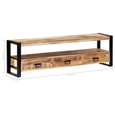 vidaXL Έπιπλο Τηλεόρασης 150x30x45cm από Μασίφ Ξύλο Μάνγκο