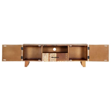 vidaXL Έπιπλο TV Σκαλισμένο στο Χέρι 120x30x40cm Μασίφ Ανακυκλ. Ξύλο