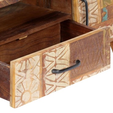 vidaXL Έπιπλο TV Σκαλισμένο στο Χέρι 120x30x40cm Μασίφ Ανακυκλ. Ξύλο