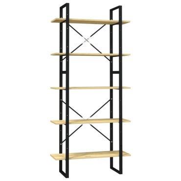 vidaXL Βιβλιοθήκη με 5 Ράφια 80x30x175cm από Ξύλο Πεύκου 1 τεμ.