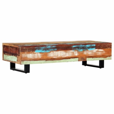 vidaXL Τραπεζάκι Σαλονιού 120x50x30cm Ανακυκλωμένο Ξύλο/Ατσάλι 1 τεμ.