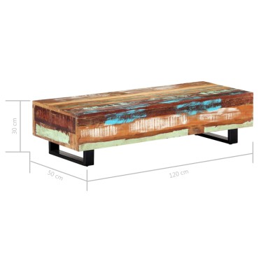 vidaXL Τραπεζάκι Σαλονιού 120x50x30cm Ανακυκλωμένο Ξύλο/Ατσάλι 1 τεμ.