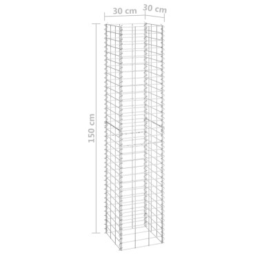 vidaXL Συρματοκιβώτια-Γλάστρες Υπερυψ. 3 τεμ. 30x30x150εκ. Σιδερένιες