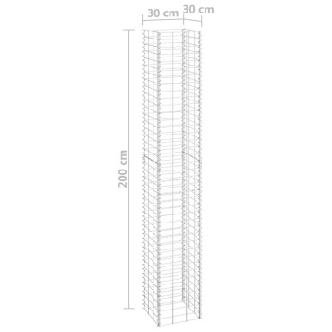 vidaXL Συρματοκιβώτια-Γλάστρες Υπερυψ. 3 τεμ. 30x30x200εκ. Σιδερένιες