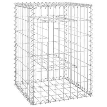 vidaXL Συρματοκιβώτια Στύλοι 2 τεμ. 40 x 40 x 60 εκ. Σιδερένιοι