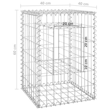 vidaXL Συρματοκιβώτια Στύλοι 2 τεμ. 40 x 40 x 60 εκ. Σιδερένιοι