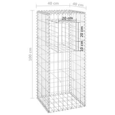 vidaXL Συρματοκιβώτια Στύλοι 2 τεμ. 40 x 40 x 100 εκ. Σιδερένιοι