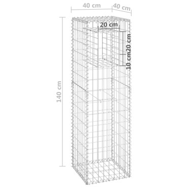 vidaXL Συρματοκιβώτια Στύλοι 2 τεμ. 40x40x140cm Σιδερένιοι