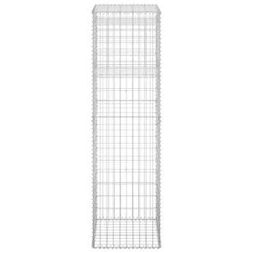 vidaXL Συρματοκιβώτια Στύλοι 2 τεμ. 50 x 50 x 180 εκ. Σιδερένιοι