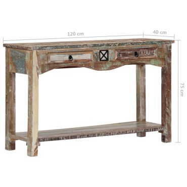 vidaXL Τραπέζι Κονσόλα 120x40x75cm από Μασίφ Ανακυκλωμένο Ξύλο 1 τεμ.
