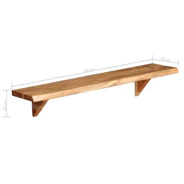 vidaXL Ράφια Τοίχου 2 τεμ. 90x20x18cm από Μασίφ Ξύλο Ακακίας