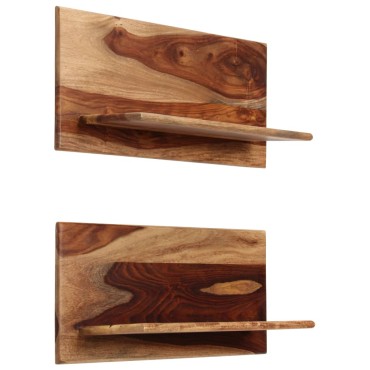 vidaXL Ράφια Τοίχου 2 τεμ. 58x26x20cm από Μασίφ Ξύλο Ακακίας