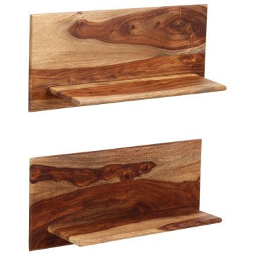vidaXL Ράφια Τοίχου 2 τεμ. 58x26x20cm από Μασίφ Ξύλο Ακακίας