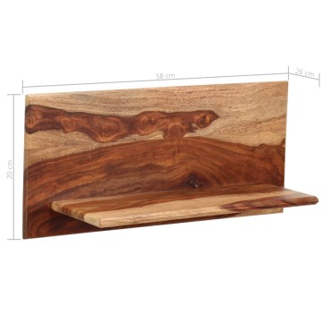 vidaXL Ράφια Τοίχου 2 τεμ. 58x26x20cm από Μασίφ Ξύλο Ακακίας