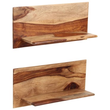 vidaXL Ράφια Τοίχου 2 τεμ. 58x26x20cm από Μασίφ Ξύλο Ακακίας