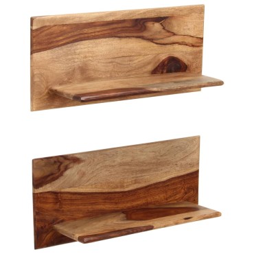 vidaXL Ράφια Τοίχου 2 τεμ. 58x26x20cm από Μασίφ Ξύλο Ακακίας