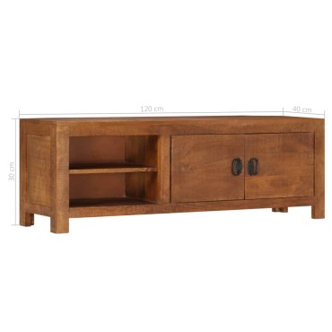 vidaXL Έπιπλο Τηλεόρασης 120x30x40cm από Μασίφ Ξύλο Μάνγκο