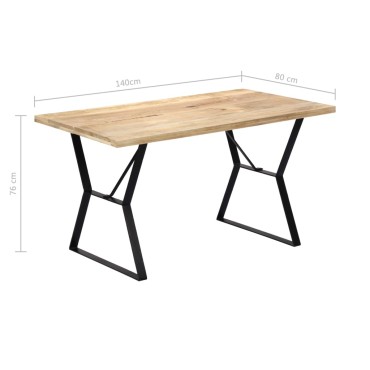 vidaXL Τραπεζαρία 140x80x76cm από Μασίφ Ξύλο Μάνγκο 1 τεμ.