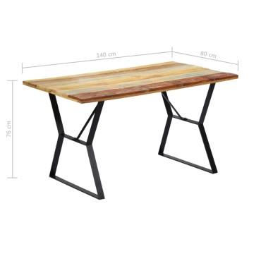 vidaXL Τραπεζαρία 140x80x76cm από Μασίφ Ανακυκλωμένο Ξύλο 1 τεμ.