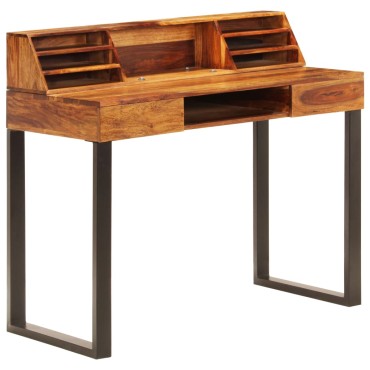vidaXL Γραφείο 110x50x94cm από Μασίφ Ξύλο Ακακίας και Ατσάλι 1 τεμ.