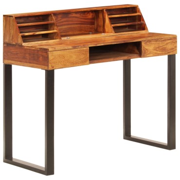 vidaXL Γραφείο 110x50x94cm από Μασίφ Ξύλο Ακακίας και Ατσάλι 1 τεμ.