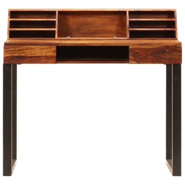vidaXL Γραφείο 110x50x94cm από Μασίφ Ξύλο Ακακίας και Ατσάλι 1 τεμ.