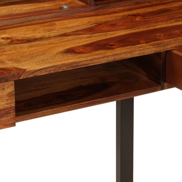 vidaXL Γραφείο 110x50x94cm από Μασίφ Ξύλο Ακακίας και Ατσάλι 1 τεμ.