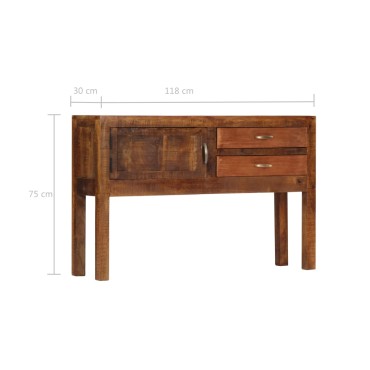 vidaXL Κονσόλα 118x30x75cm από Μασίφ Ξύλο Μάνγκο 1 τεμ.
